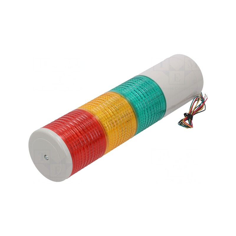 Coloană de semnalizare LED roşu/ambră/verde 24V | Electronic-mag.ro | Componente Electronice