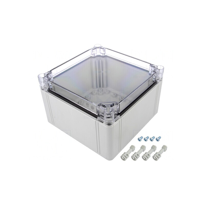 Carcasă Universală Policarbonat 200x200x132mm Transparentă | Electronic-mag.ro | Componente Electronice