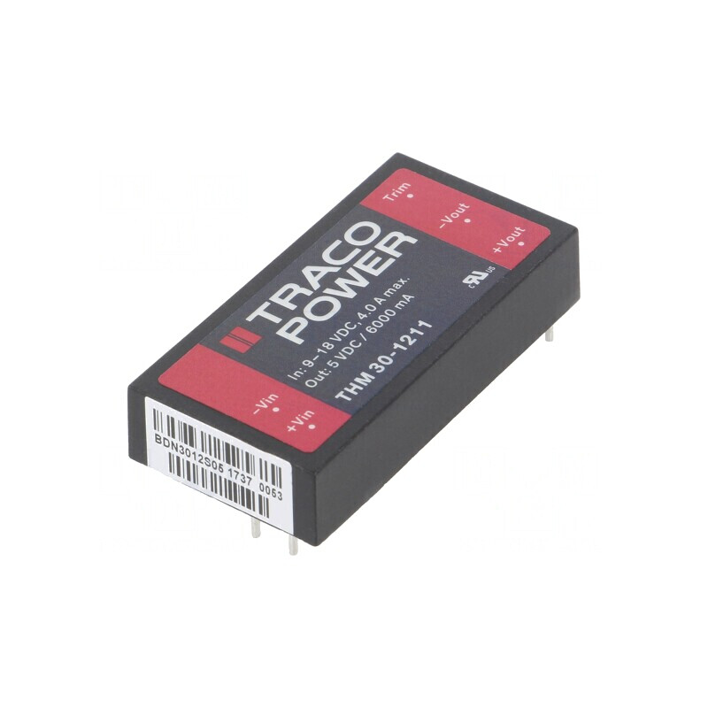 Convertor DC/DC 30W 9-18V la 5V 6A 2x1 THM 30-1211 | Electronic-mag.ro | Componente Electronice