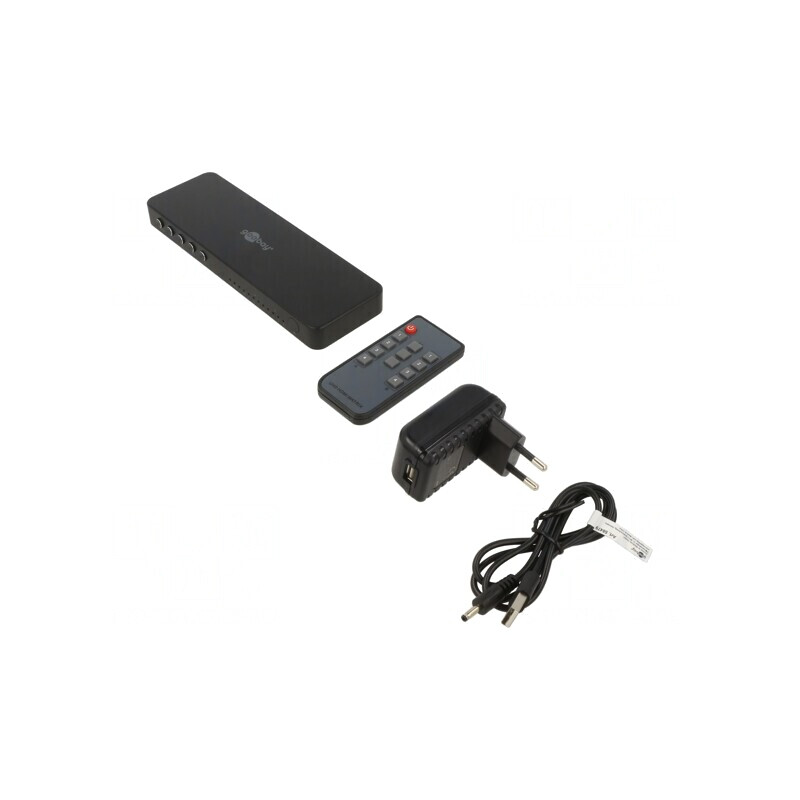Switch HDMI 2.0 HDCP 2.2 Negru cu 4 Intrări HDMI și Intrare DC | Electronic-mag.ro | Componente Electronice