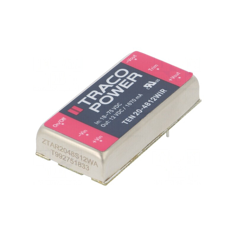 Convertor DC/DC 20W 18-75V la 12V 1670mA | Electronic-mag.ro | Componente Electronice