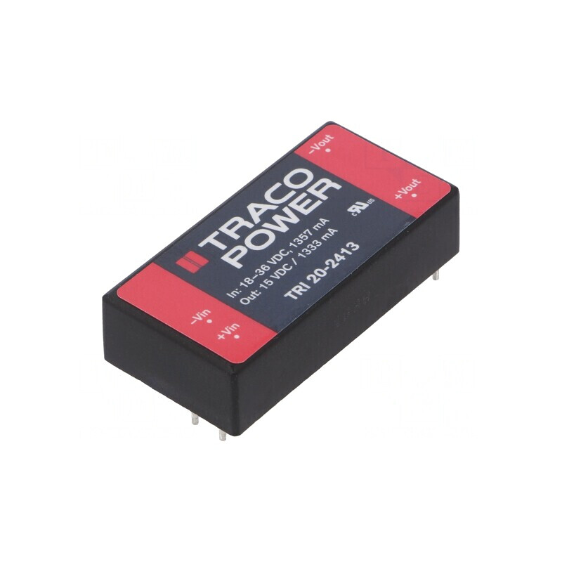 Convertor DC/DC 20W 18-36V la 15V 1333mA TRI 20-2413 | Electronic-mag.ro | Componente Electronice