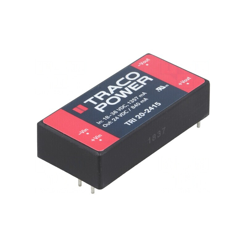 Convertor DC/DC 20W 18-36V la 24V 840mA TRI 20-2415 | Electronic-mag.ro | Componente Electronice