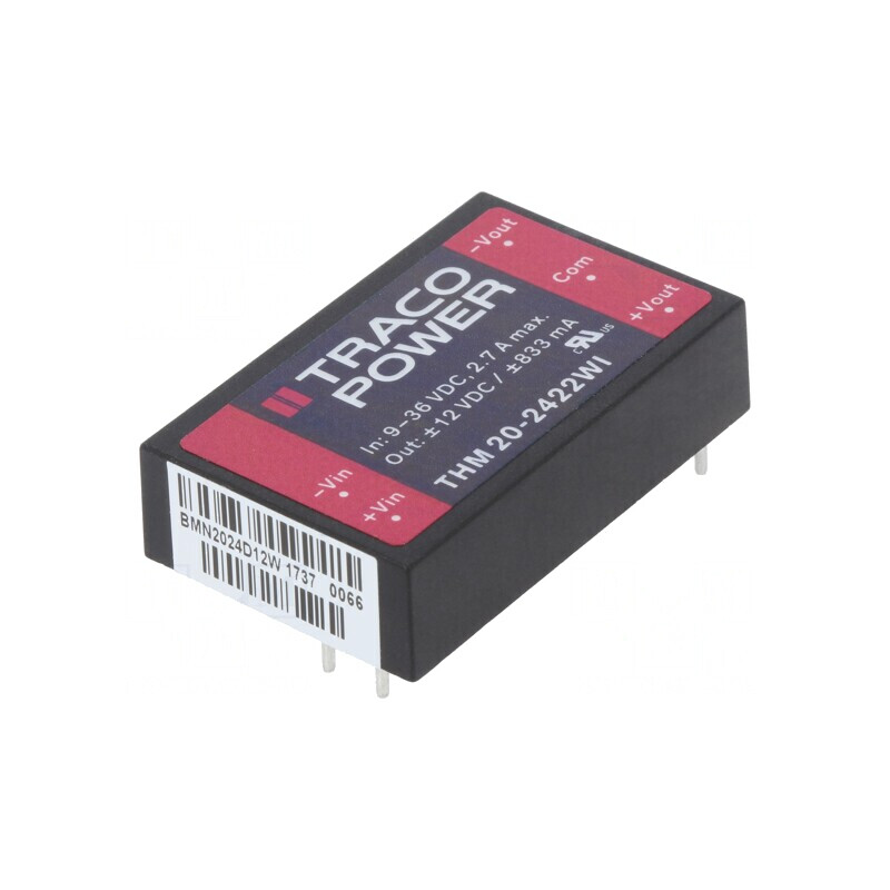 Convertor DC/DC 20W 9-36V la 12V/-12V | Electronic-mag.ro | Componente Electronice
