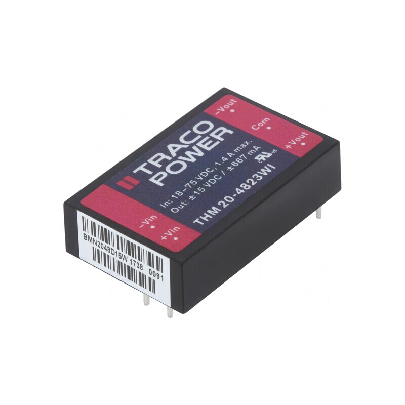 Convertor DC/DC 20W 18-75V 15V -15V | Electronic-mag.ro | Componente Electronice