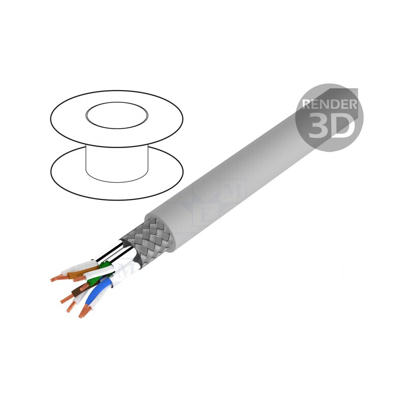 Cablu S/FTP Cat6 Cu 100m PVC Gri | Electronic-mag.ro | Componente Electronice