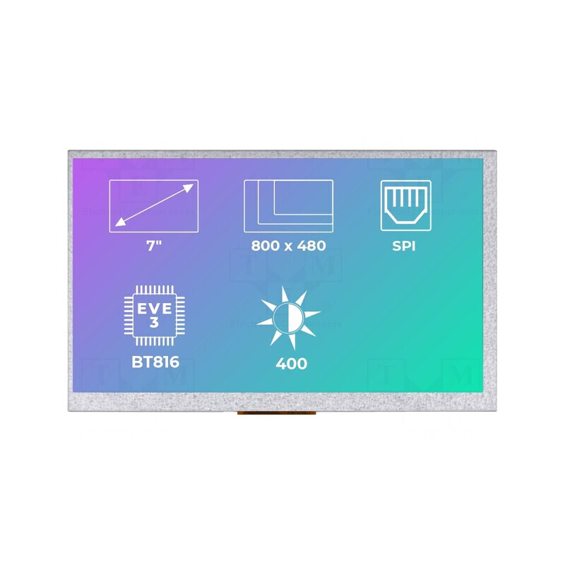 Afișaj TFT LED 7" 800x480 400cd/m2 | Electronic-mag.ro | Componente Electronice