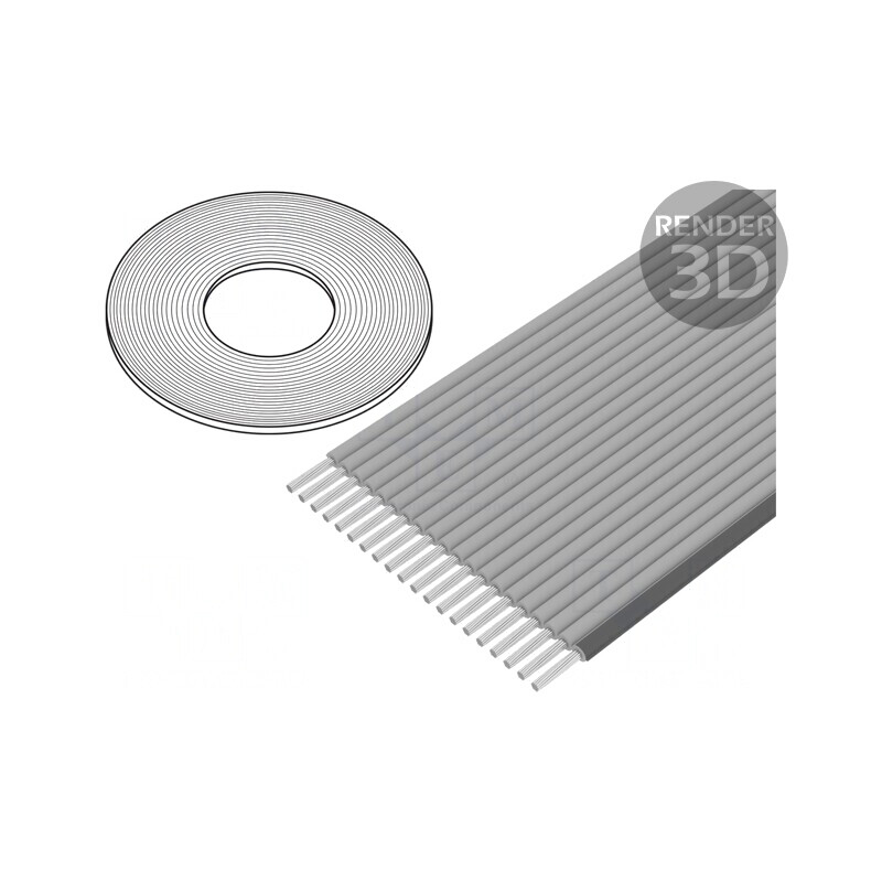 Cablu Bandă Gri Neecranat 0,635mm 20x30AWG 100FT | Electronic-mag.ro | Componente Electronice