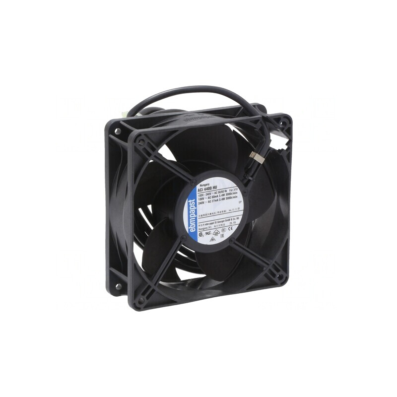 Ventilator axial EC 230VAC 119x119x38mm 160m3/h cu bilă | Electronic-mag.ro | Componente Electronice