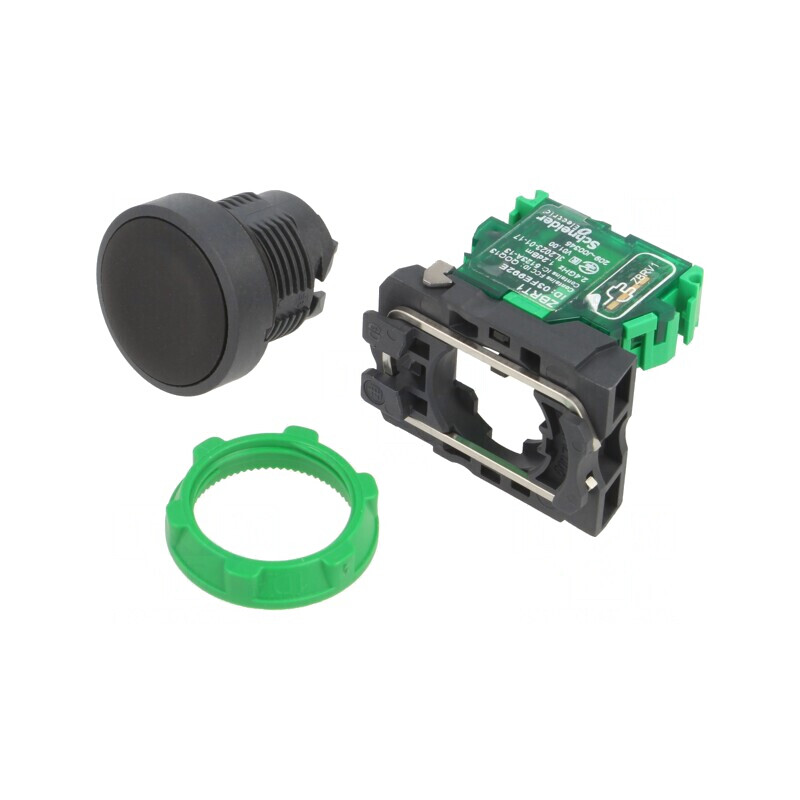Comutator Negru 22mm cu Apăsare 1 Pozitie ZB5RTA2 | Electronic-mag.ro | Componente Electronice