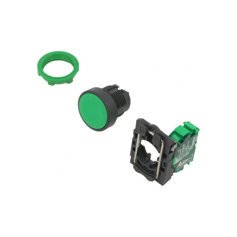 Comutator apăsare verde 22mm 1 poziție stabilă | Electronic-mag.ro | Componente Electronice
