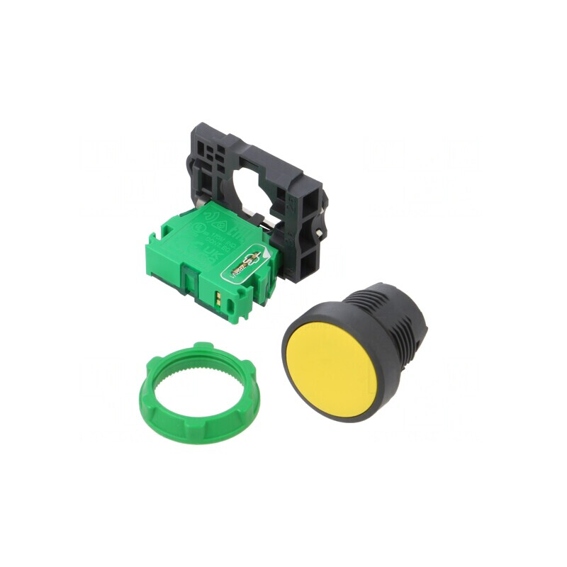 Comutator Buton Apăsare 22mm Galben | Electronic-mag.ro | Componente Electronice