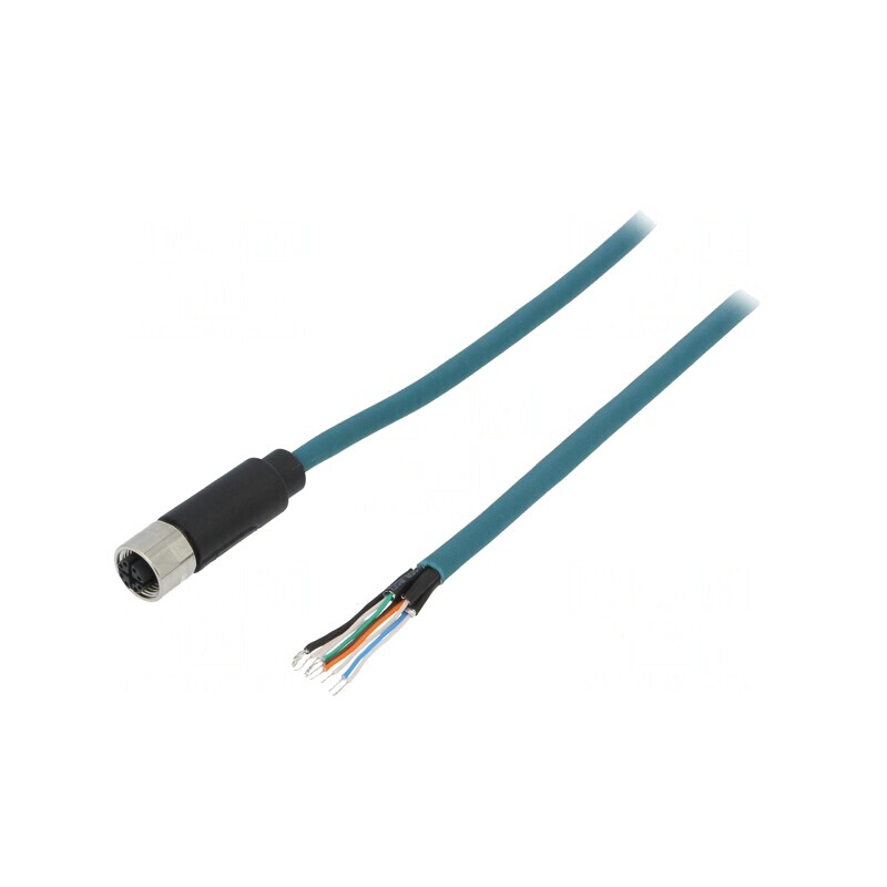 Mufă M12 8-Pin Mamă IP67 2m 48V 500mA | Electronic-mag.ro | Componente Electronice