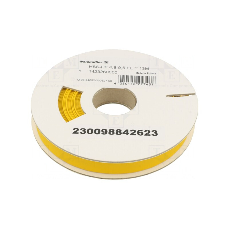 Manşon termocontractabil galben 9,5mm 13m fără adeziv | Electronic-mag.ro | Componente Electronice