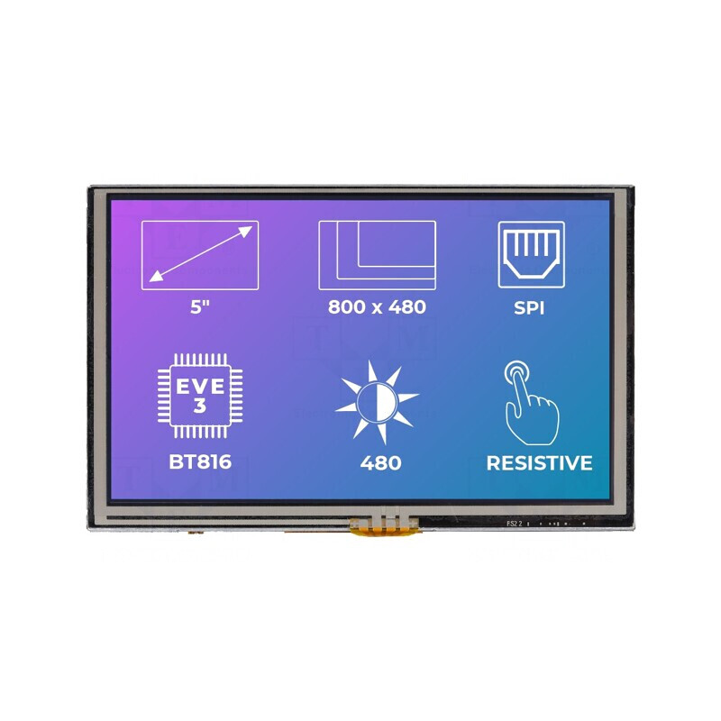 Afișaj TFT 5" 800x480 LED 500cd/m2 | Electronic-mag.ro | Componente Electronice