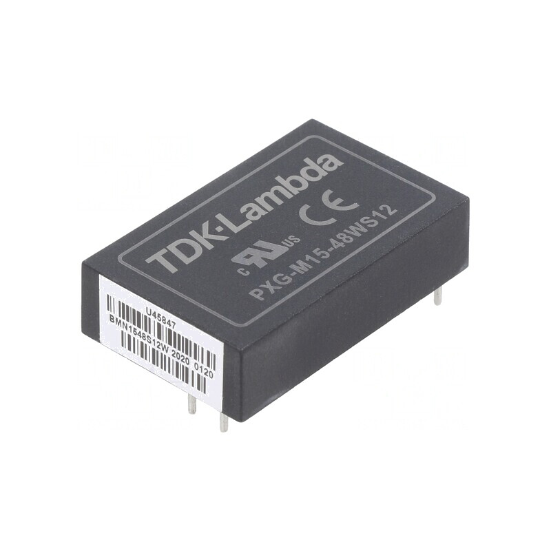 Convertor DC/DC 15W 18-75V la 12V 1.25A THT | Electronic-mag.ro | Componente Electronice