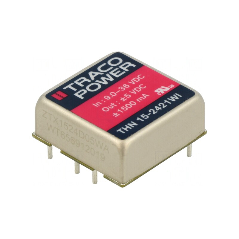 Convertor DC/DC 15W 9-36V la 5V/-5V THN 15-2421WI | Electronic-mag.ro | Componente Electronice