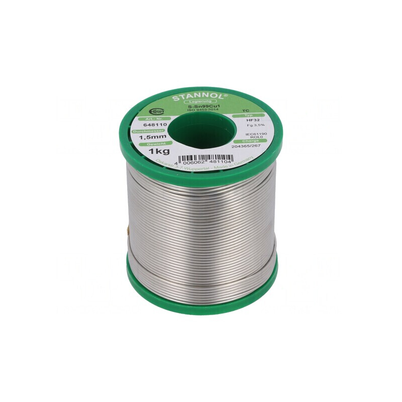Sârmă de lipit fără plumb Sn99Cu1 1.5mm 1kg | Electronic-mag.ro | Componente Electronice