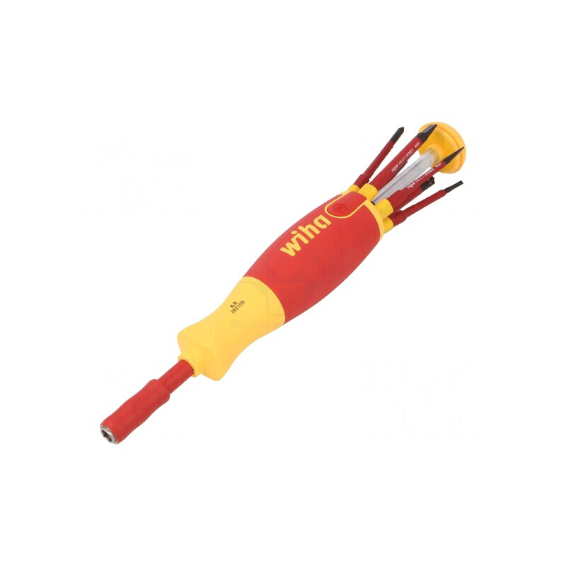 Kit șurubelnițe izolate 1kVAC cu magazie de vârfuri blister | Electronic-mag.ro | Componente Electronice