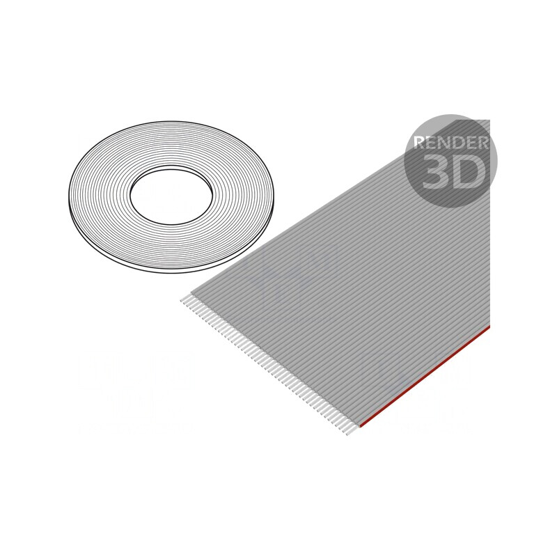 Cablu bandă 1,27mm neecranat PVC 50x28AWG | Electronic-mag.ro | Componente Electronice
