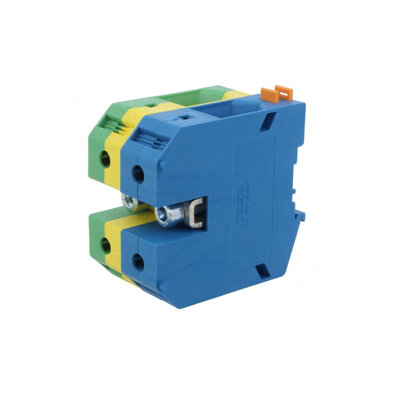 Conector Șine 95mm2 1 Pista 2 Borne Galben-Verde | Electronic-mag.ro | Componente Electronice