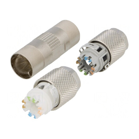 Cuplă M12 pe cablu IP67 Cat 7a | Electronic-mag.ro | Componente Electronice