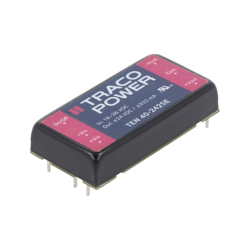 Convertor DC/DC 40W 18-36V la 24V și -24V TEN 40-2425E | Electronic-mag.ro | Componente Electronice