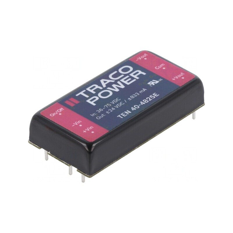Convertor DC/DC 40W 38-75V la 24V/-24V TEN 40-4825E | Electronic-mag.ro | Componente Electronice