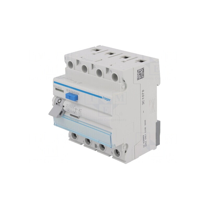 Întrerupător diferenţial 63A 30mA 3P+N IP20 | Electronic-mag.ro | Componente Electronice