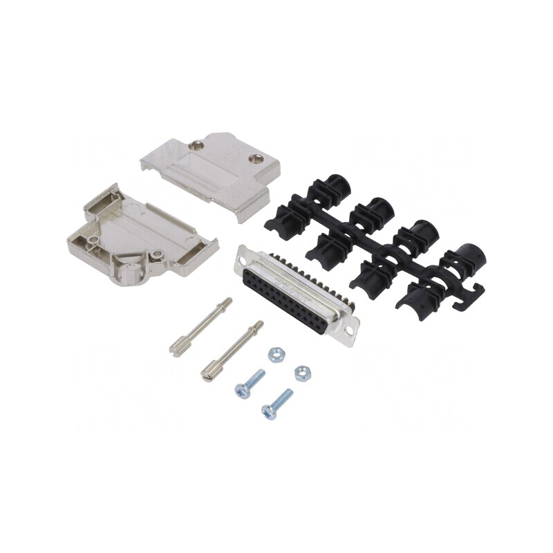 Conector D-Sub 25-Pin Mamă în Unghi 45° cu Terminal Șurub | Electronic-mag.ro | Componente Electronice