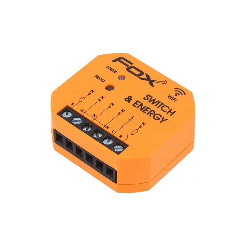Întrerupător de rețea fără fir FOX IP20 Metalic WI-R1S1-P | Electronic-mag.ro | Componente Electronice