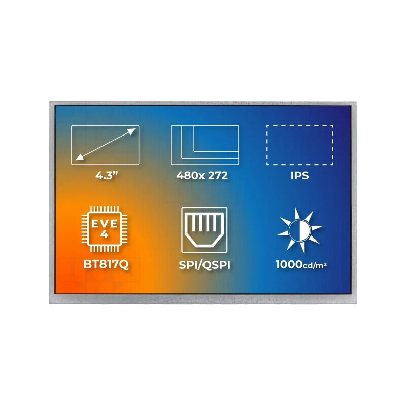Afișaj TFT 4,3" 480x272 LED RGB | Electronic-mag.ro | Componente Electronice