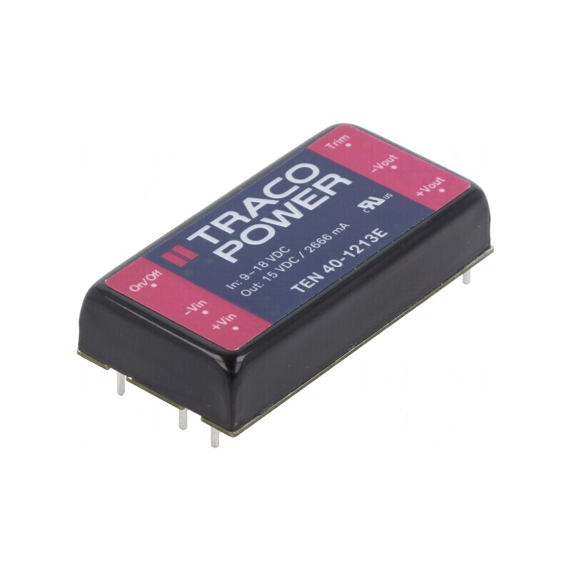 Convertor DC/DC 40W 9-18V la 15V 2666mA TEN 40-1213E | Electronic-mag.ro | Componente Electronice