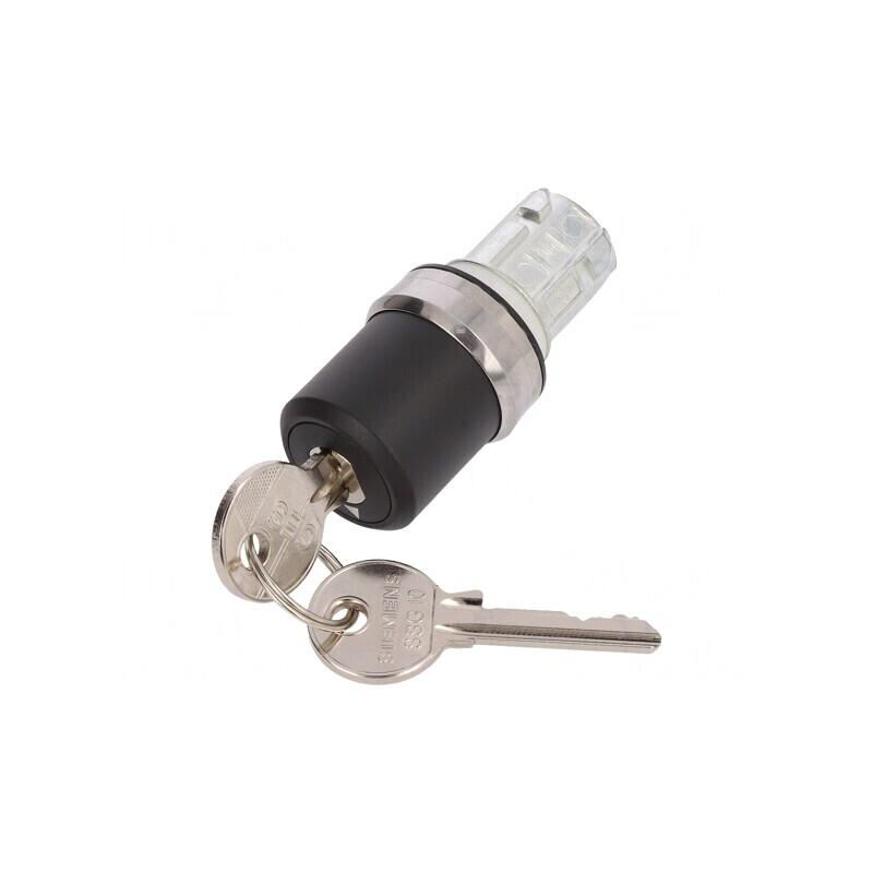 Comutator rotativ cu cheie 22mm 2 poziții negru | Electronic-mag.ro | Componente Electronice