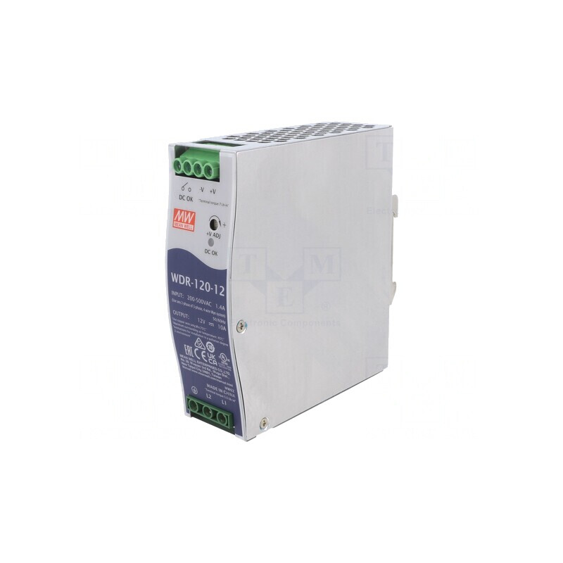 Alimentator Pulsatoriu pentru Șină DIN 120W 12V 10A | Electronic-mag.ro | Componente Electronice