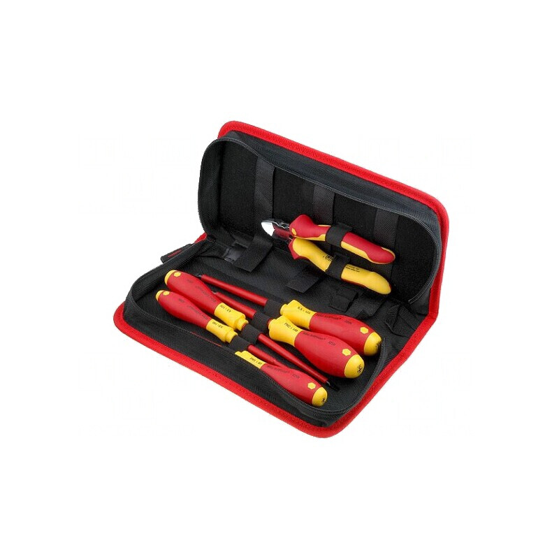 Set Clești și Șurubelnițe cu Geantă 6 Buc. 1kVAC | Electronic-mag.ro | Componente Electronice