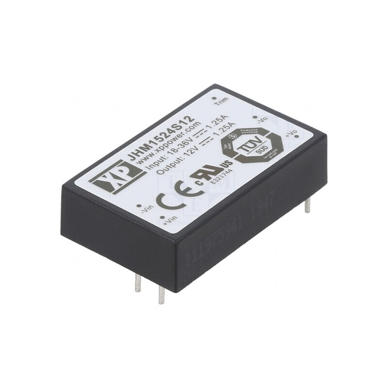 Convertor DC/DC 15W 18-36V la 12V 1.25A THT | Electronic-mag.ro | Componente Electronice