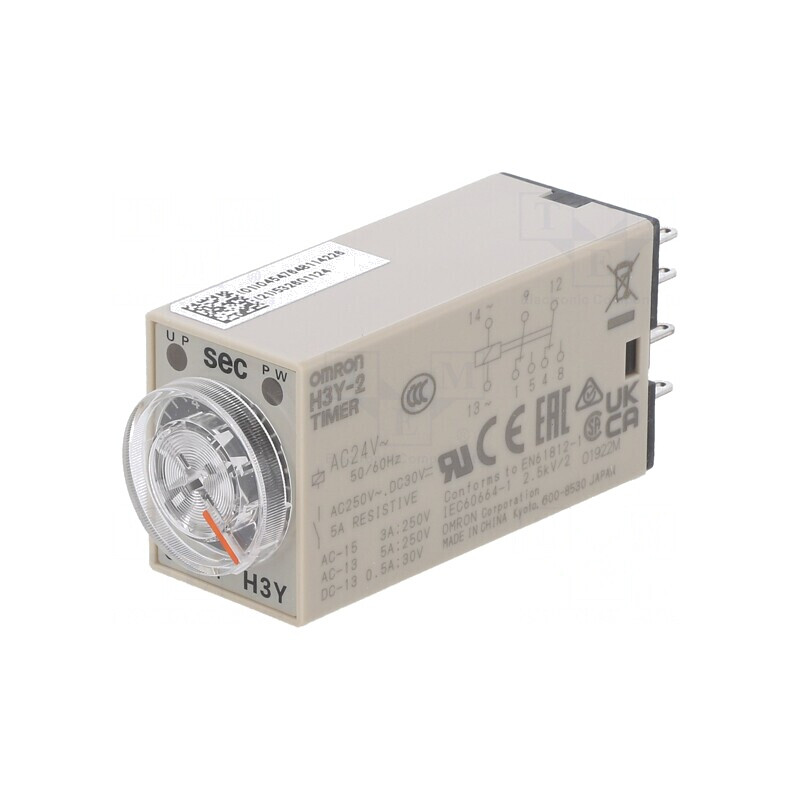 Timer 0,5-10s DPDT 24VAC H3Y-2 | Electronic-mag.ro | Componente Electronice