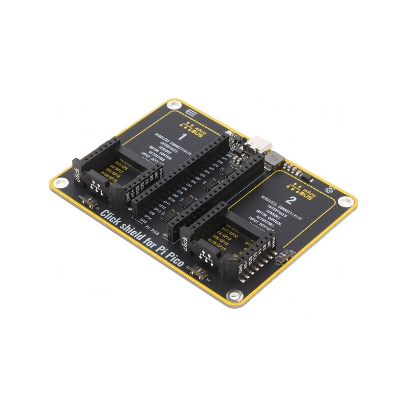 Click Shield pentru Pi Pico - Multiadaptor GPIO/I2C/PWM/SPI/UART | Electronic-mag.ro | Componente Electronice