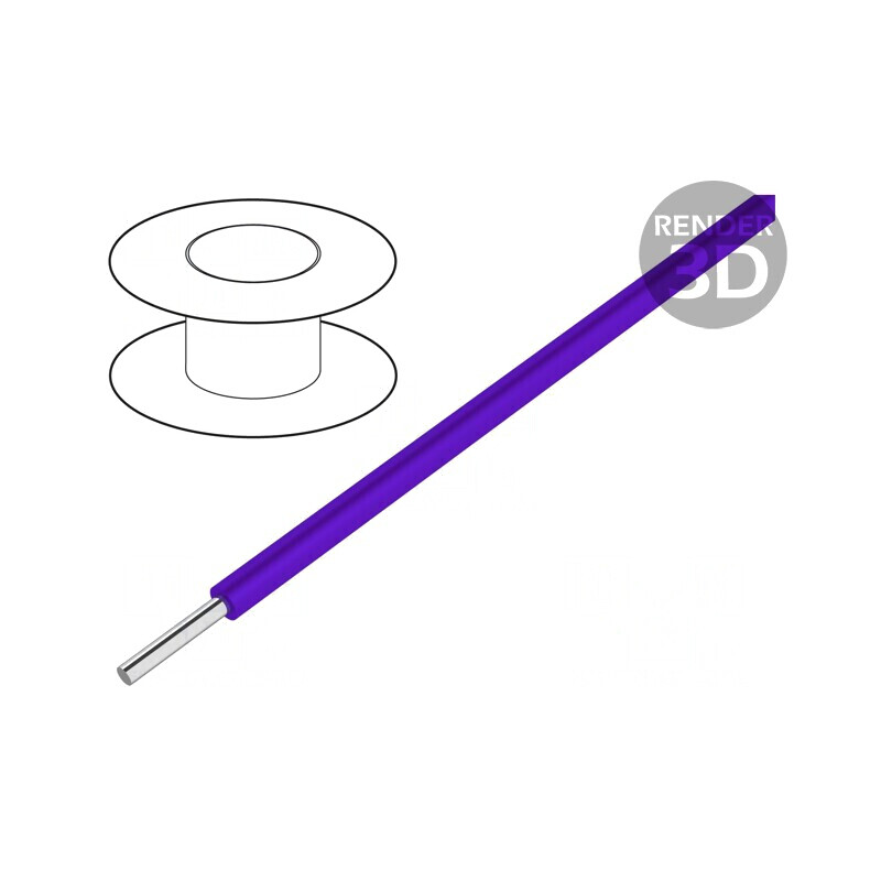 Cablu HookUp Wire Cu 28AWG PTFE Violet 30.5m | Electronic-mag.ro | Componente Electronice