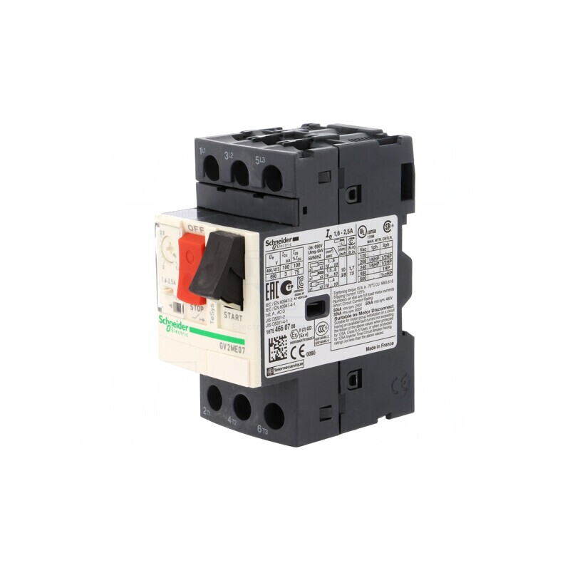 Întrerupător Motor 0,75kW 230-690V DIN IP20 GV2ME07 | Electronic-mag.ro | Componente Electronice