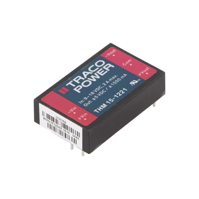 Convertor DC/DC 15W 9-18V la 5V/-5V 285kHz THM 15-1221 | Electronic-mag.ro | Componente Electronice