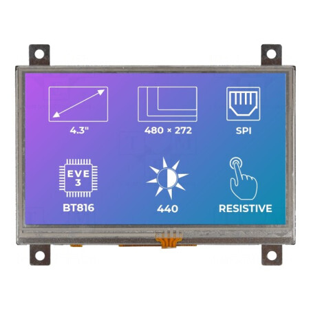 Afișaj TFT 4,3" LED 480x272 EVE3 | Electronic-mag.ro | Componente Electronice