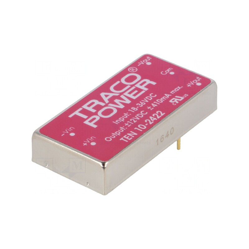 Convertor DC/DC 10W 18-36V la 12V/-12V TEN 10-2422 | Electronic-mag.ro | Componente Electronice