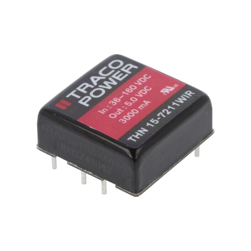 Convertor DC/DC 15W 36-160V la 5V 3000mA THN 15-7211WIR | Electronic-mag.ro | Componente Electronice