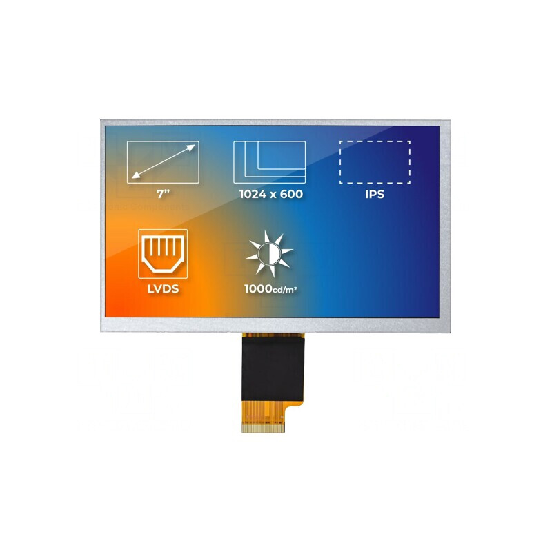 Display TFT 7" 1024x600 LED 164.9x100x5.7mm | Electronic-mag.ro | Componente Electronice