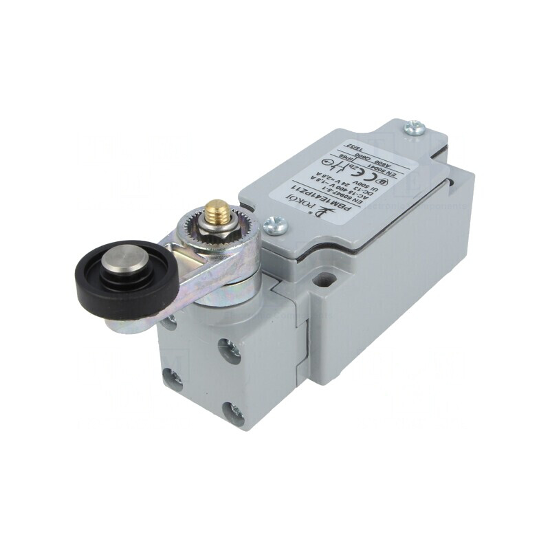 Limitator cursă manetă 30mm cu rolă plastic Ø22mm 10A | Electronic-mag.ro | Componente Electronice