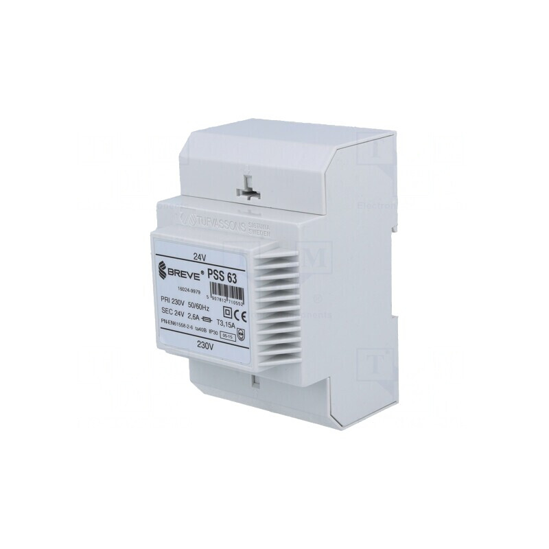 Transformator de Alimentare 63VA 230V AC la 24V cu Bandă de Cleme | Electronic-mag.ro | Componente Electronice