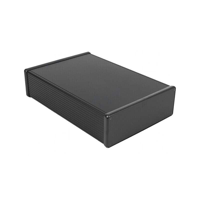 Carcasă aluminiu neagră cu panou 191x280x66mm | Electronic-mag.ro | Componente Electronice