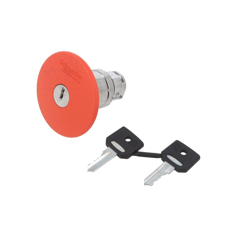 Comutator Siguranță cu Cheie 22mm 2 Poziții Roșu | Electronic-mag.ro | Componente Electronice